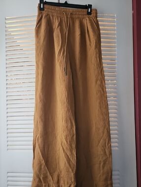 a new day Wide-Leg Drawstring Pants in Mustard Brown